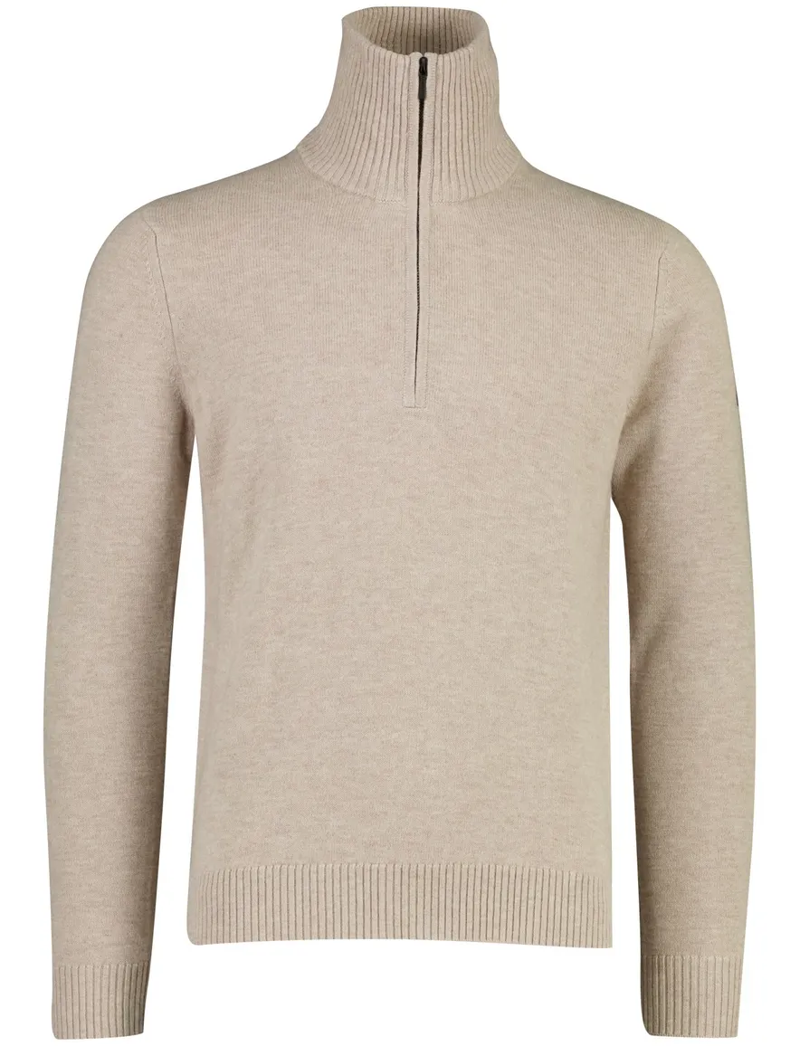 Cavallaro trui beige gebreid half zip