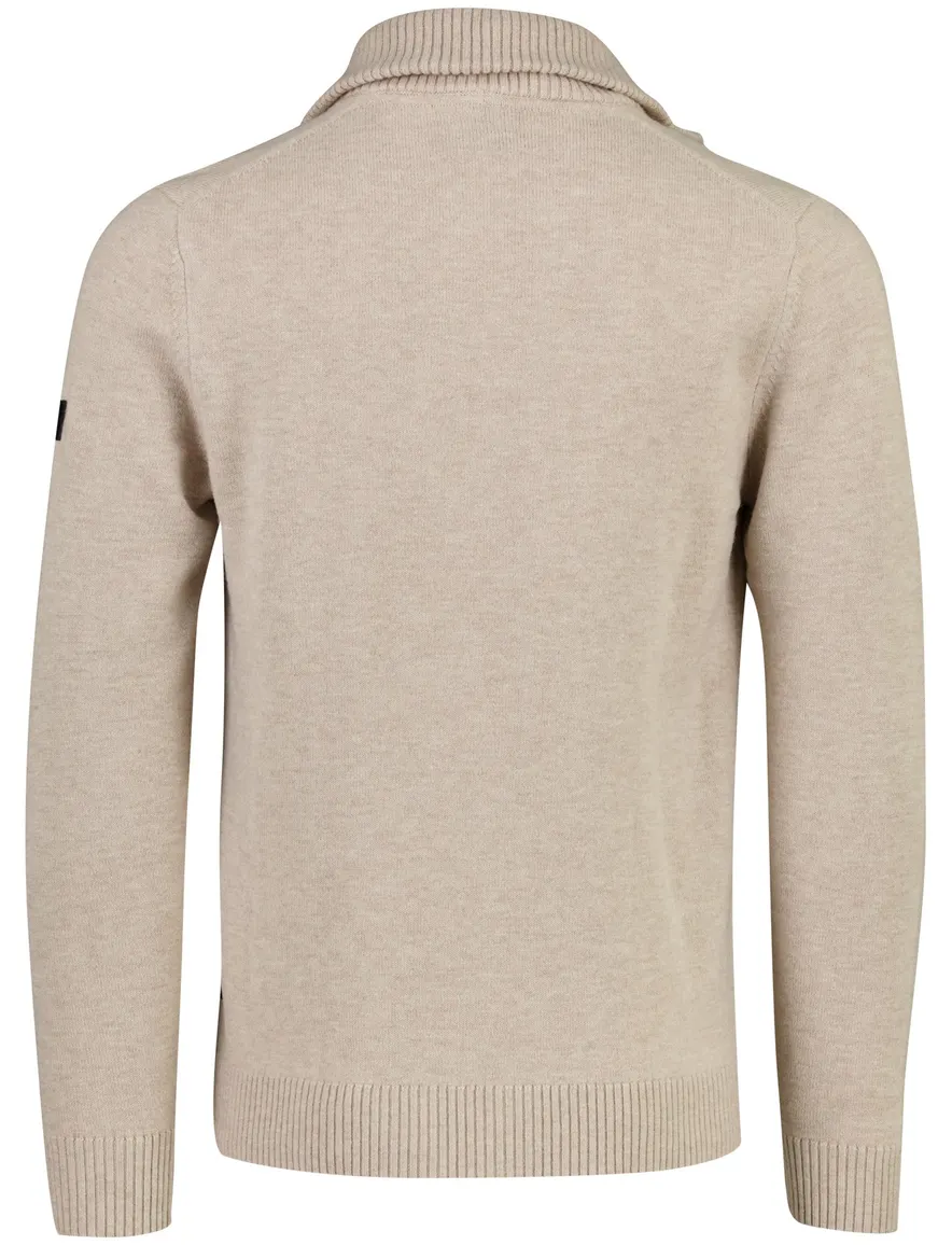 Cavallaro trui beige gebreid half zip
