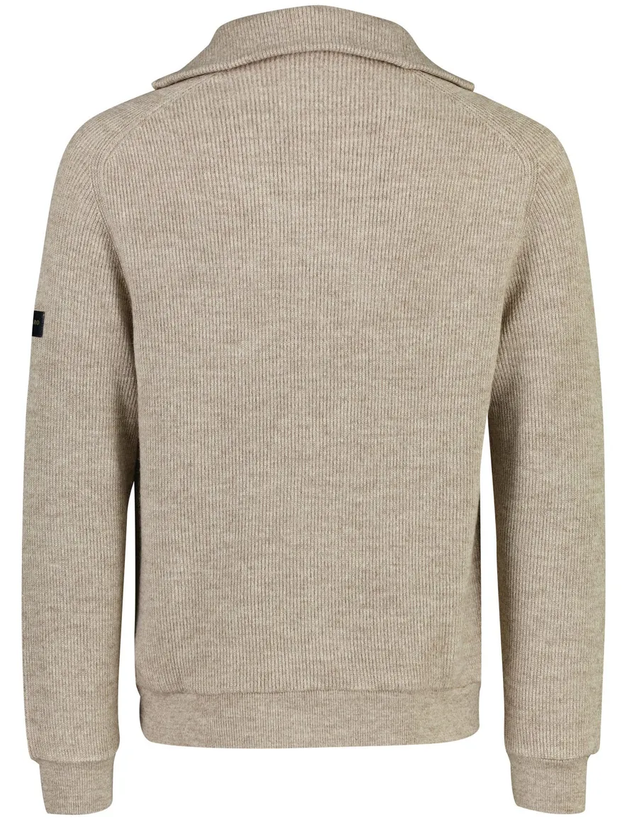 Cavallaro trui half zip beige gebreid