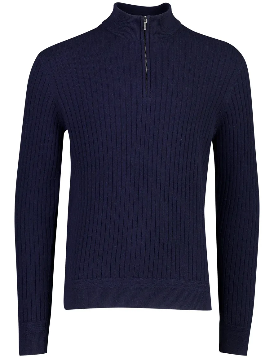Cavallaro half zip trui donkerblauw wol