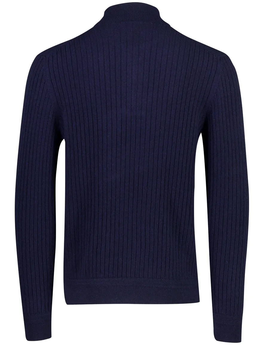 Cavallaro half zip trui donkerblauw wol