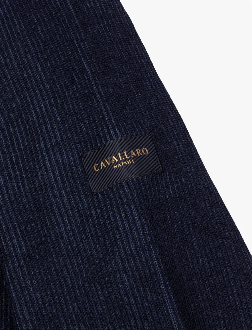 Cavallaro vest donkerblauw gebreid