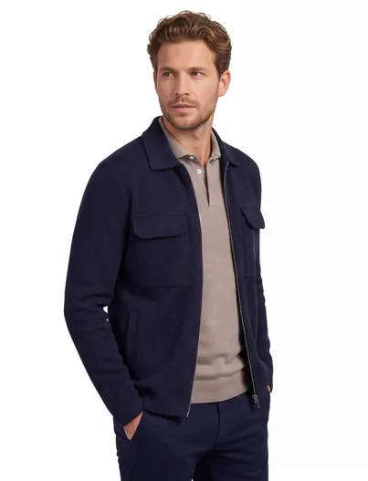 Cavallaro Cavallaro vest donkerblauw met borstzak