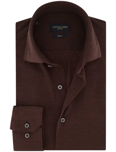 Cavallaro Cavallaro overhemd bruin gemeleerd jersey