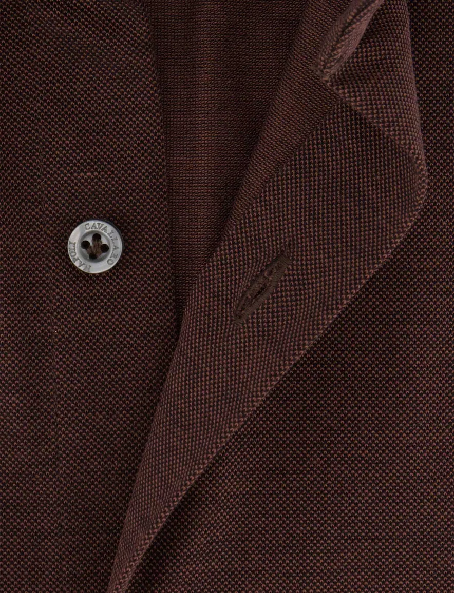 Cavallaro overhemd bruin gemeleerd jersey