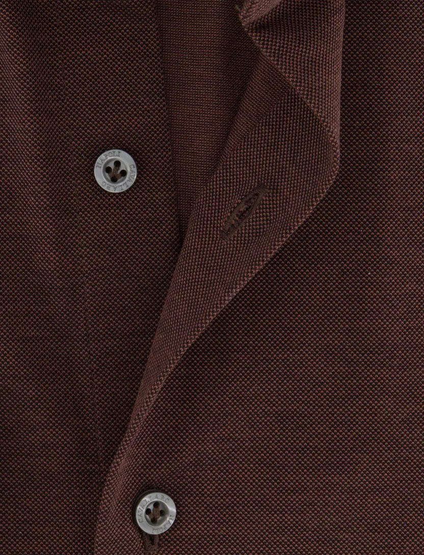 Overhemd Cavallaro bruin pique jersey