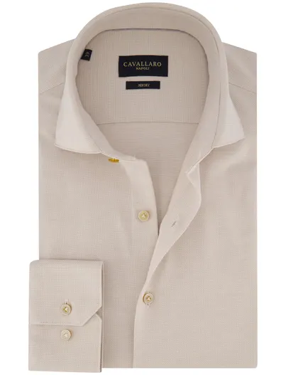 Cavallaro Cavallaro overhemd beige Sarino jersey