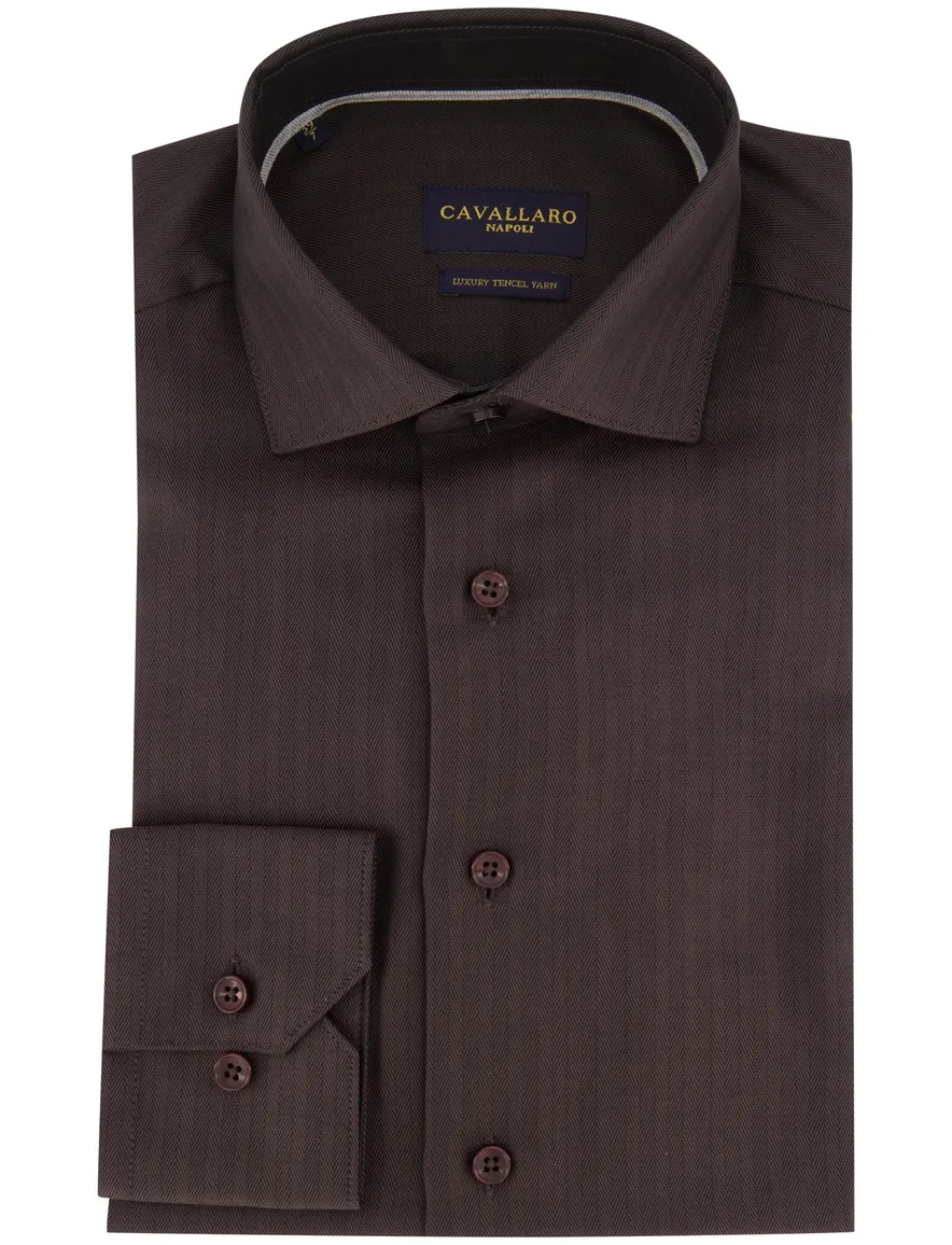 Overhemd Cavallaro bruin 110265008-Dark Brown