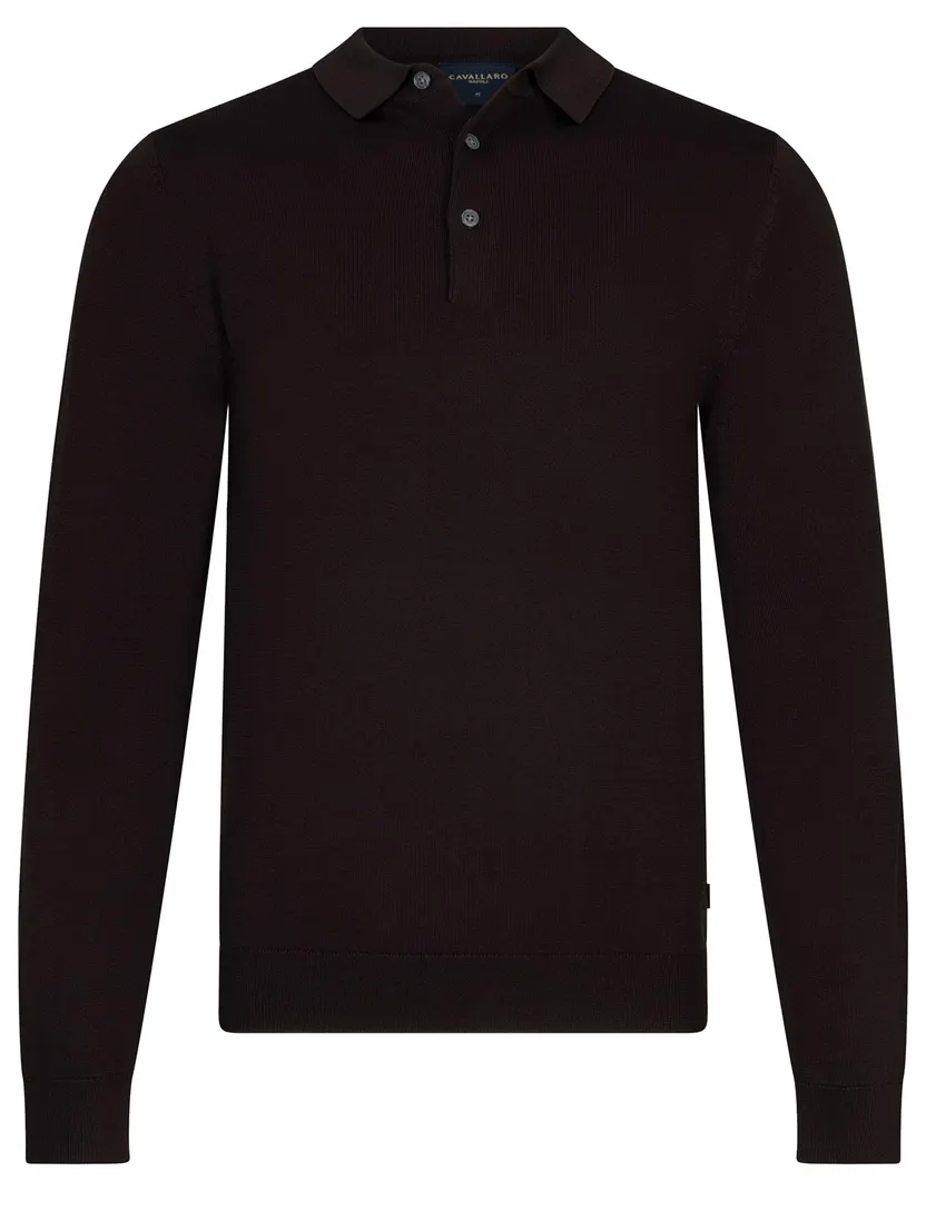 Poloshirt lange mouw Cavallaro bruin
