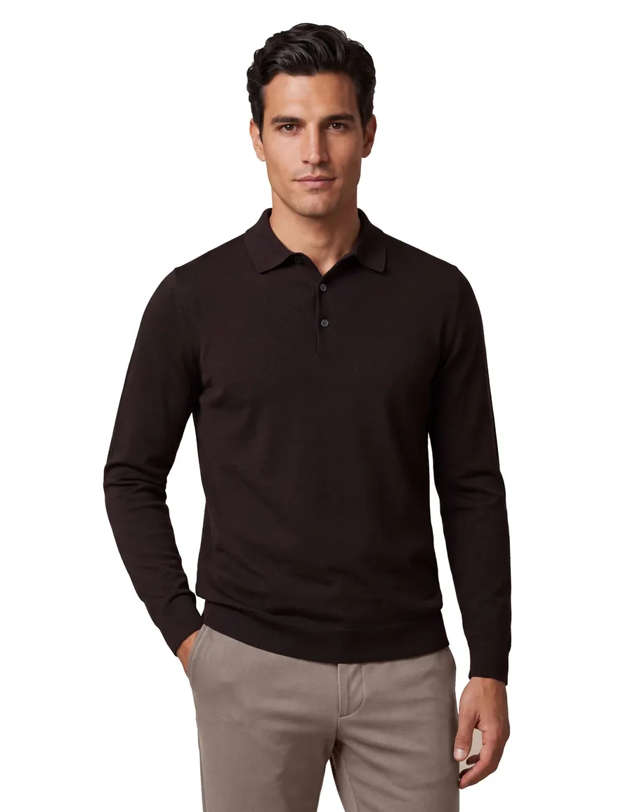 Poloshirt Cavallaro bruin 116265023-Dark Brown
