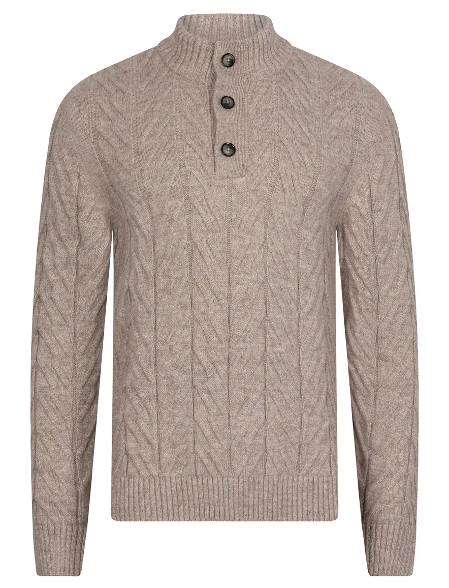 Cavallaro trui beige grof gebreid