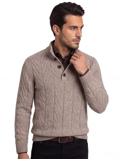 Cavallaro Cavallaro trui beige grof gebreid