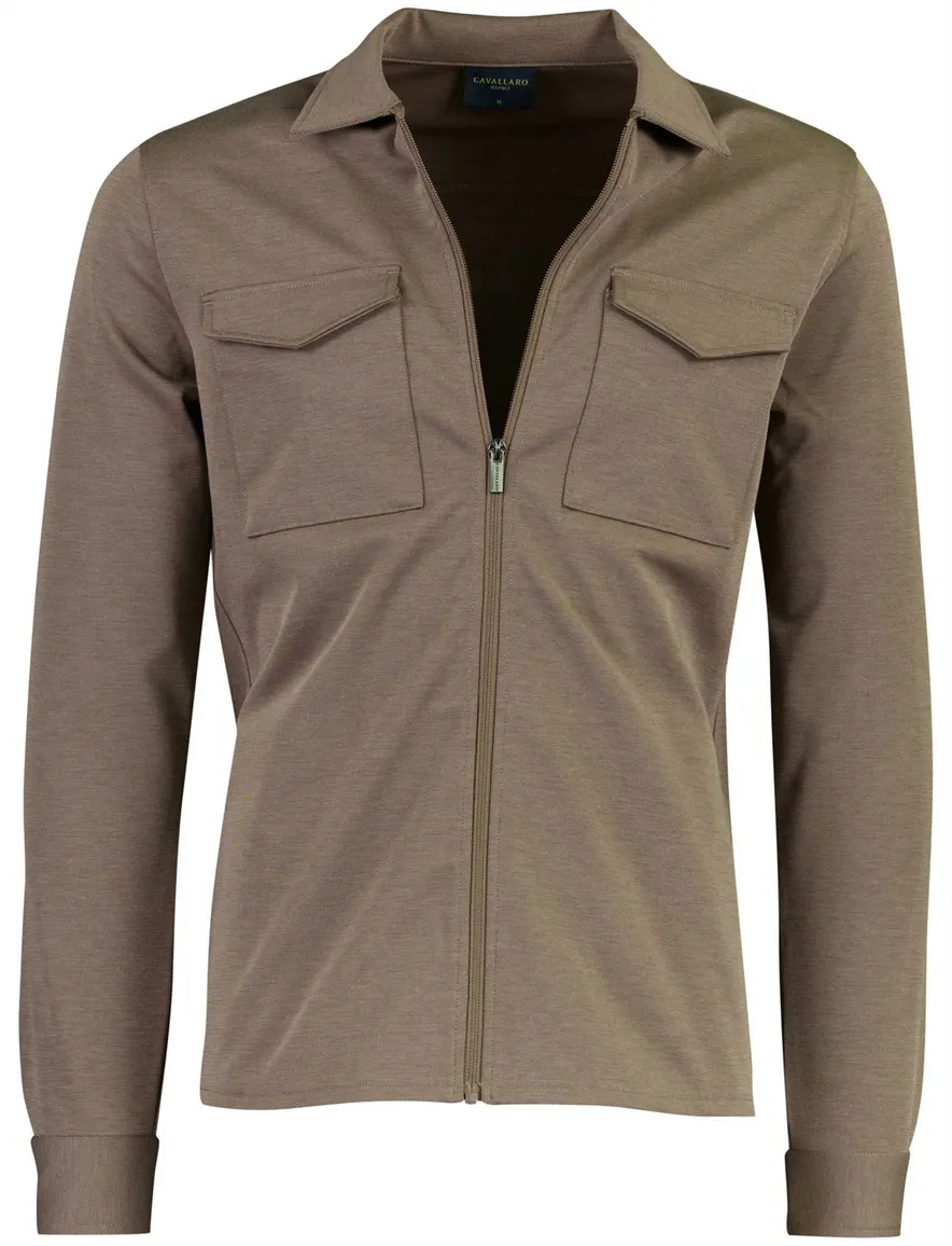 Overshirt Cavallaro bruin 123265031-Taupe Melange