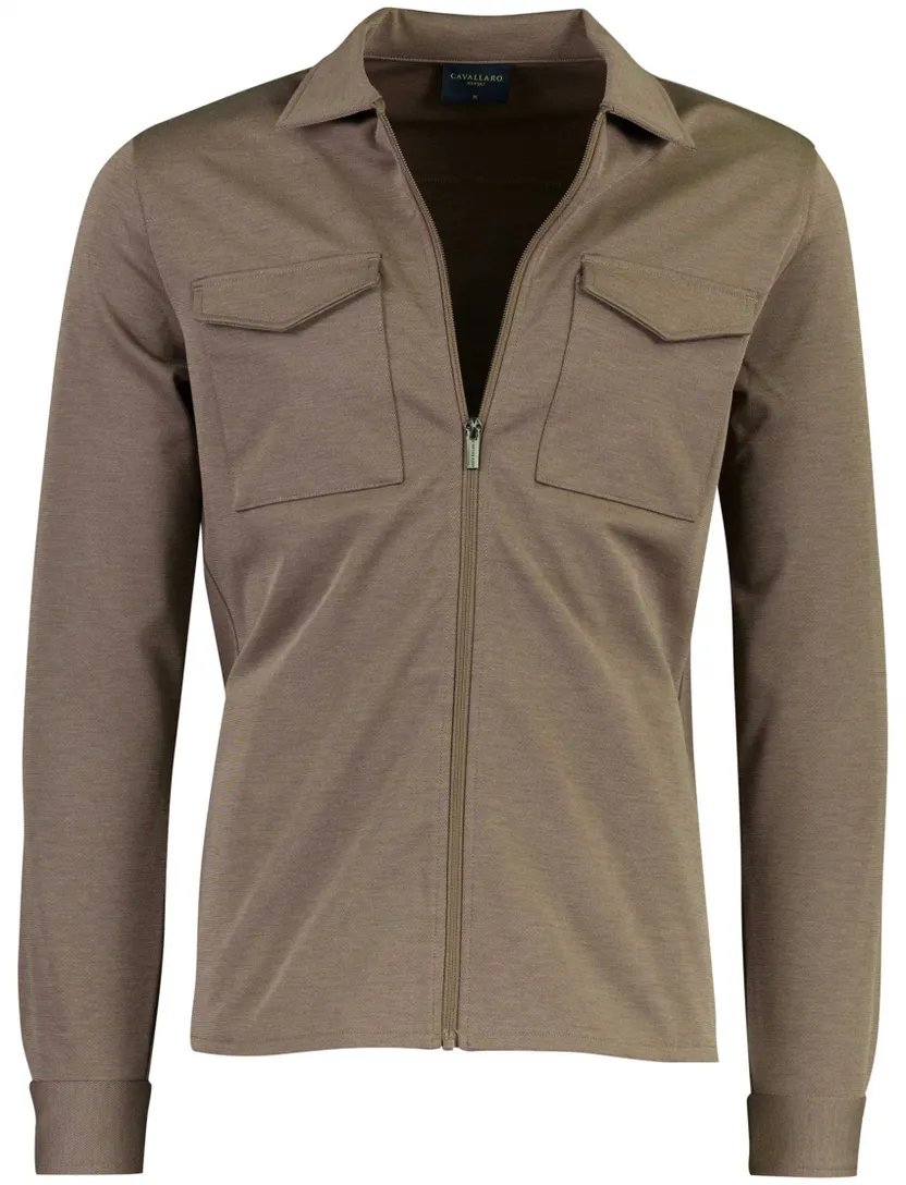 Overshirts Cavallaro bruin taupe Zeradino Melange overshirt