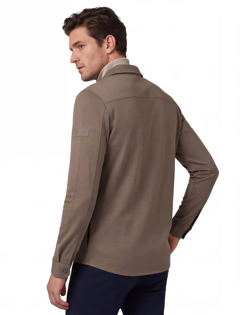 Overshirts Cavallaro bruin taupe Zeradino Melange overshirt