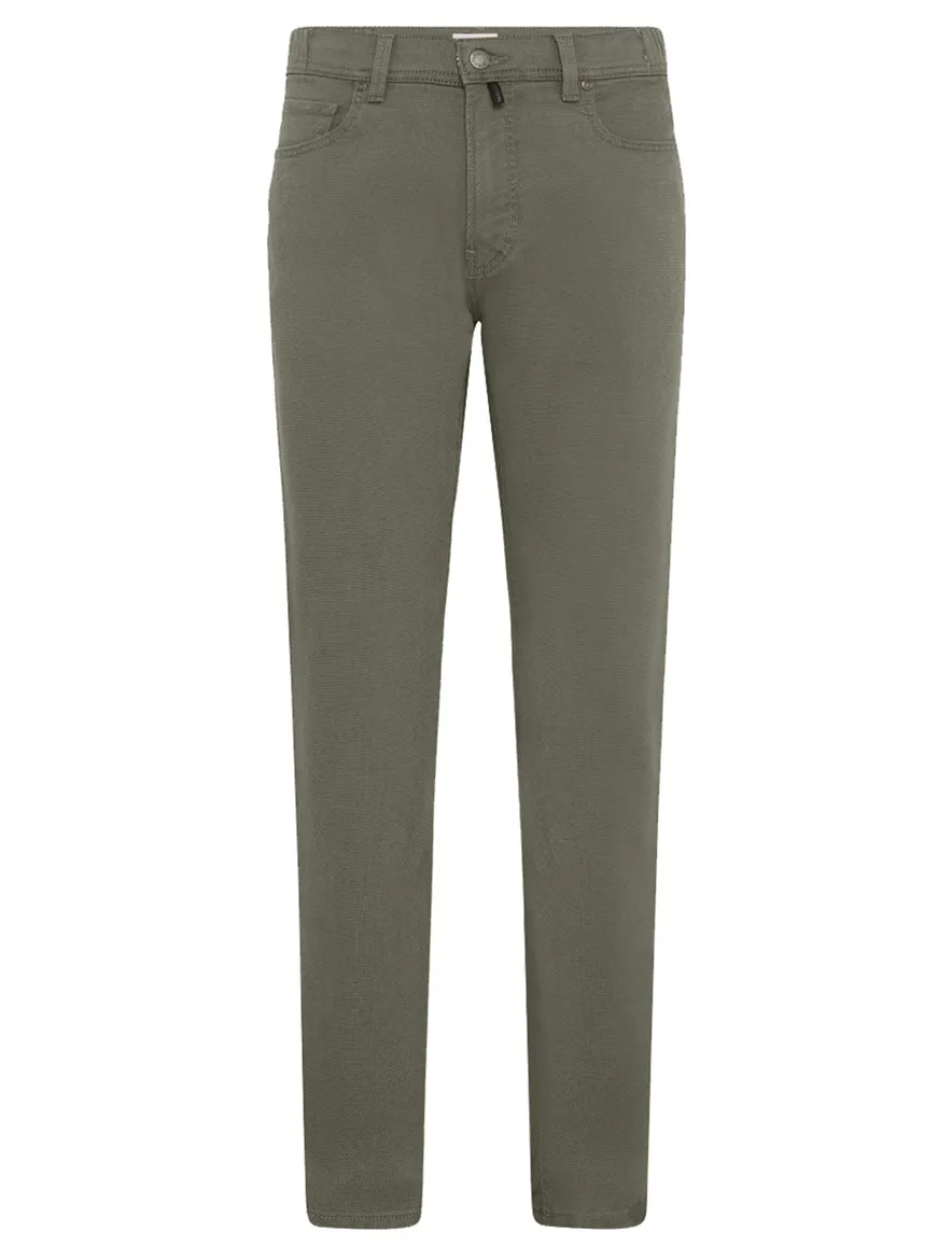 Pierre Cardin 5-pocket broek olijfgroen