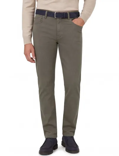 Pierre Cardin Pierre Cardin 5-pocket broek olijfgroen