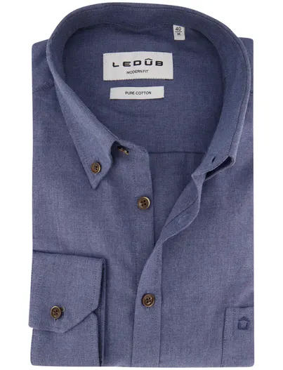 Ledub Button-down overhemd Ledub Modern Fit donkerblauw
