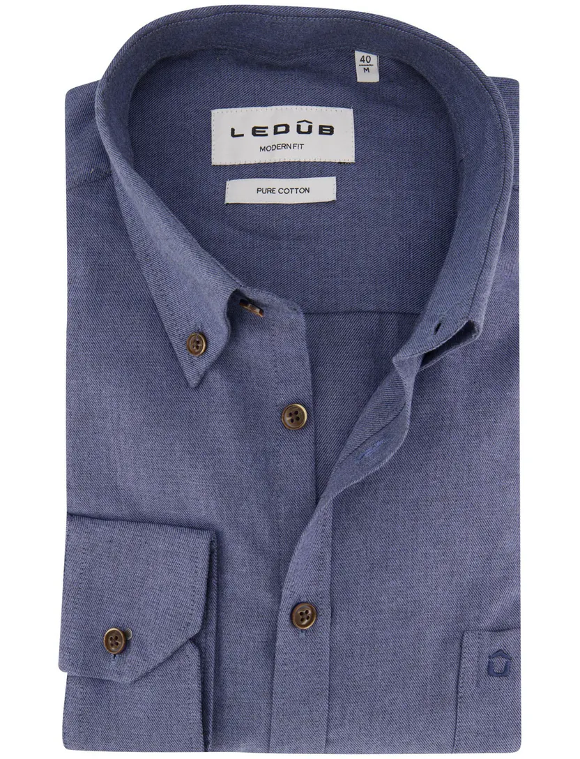 Button-down overhemd Ledub Modern Fit donkerblauw
