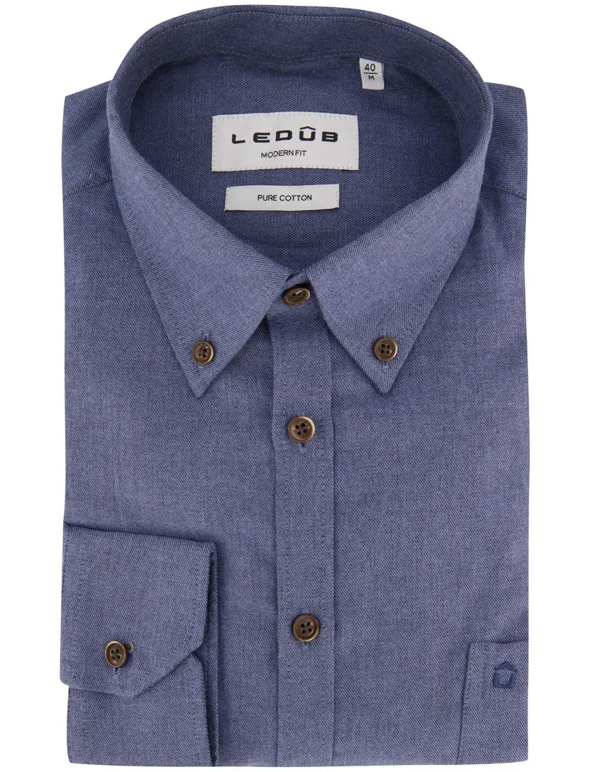 Button-down overhemd Ledub Modern Fit donkerblauw