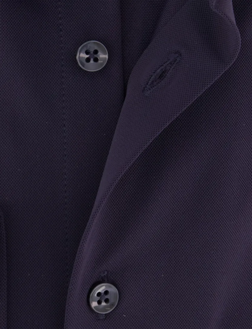 Overhemd Ledub Slim Fit donkerblauw stretch
