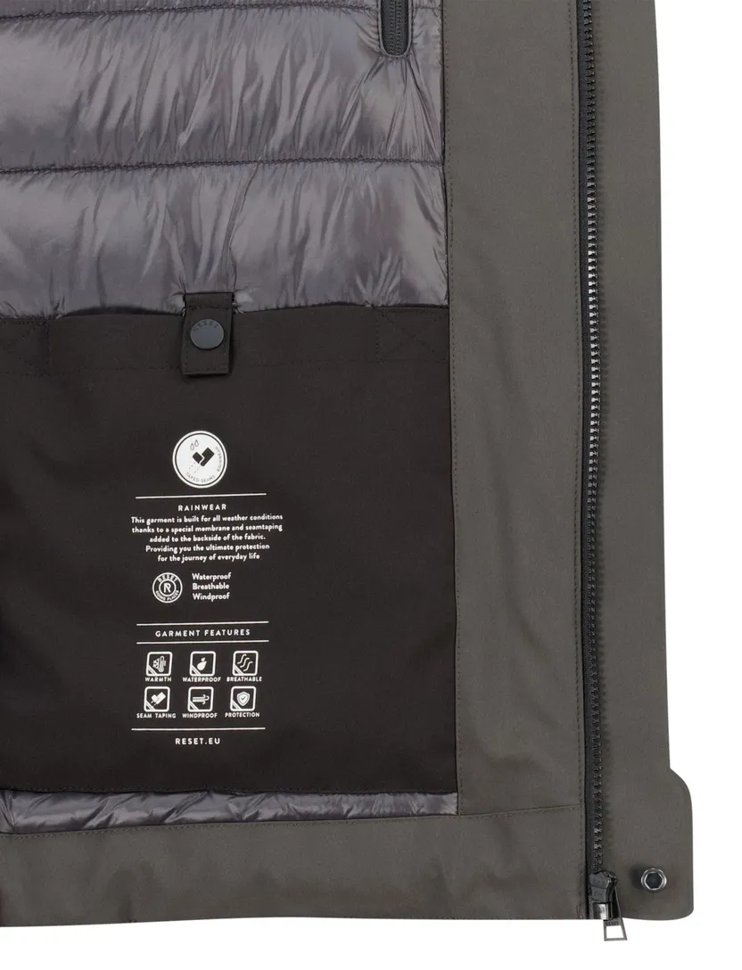Parka jas Reset donkergroen waterafstotend