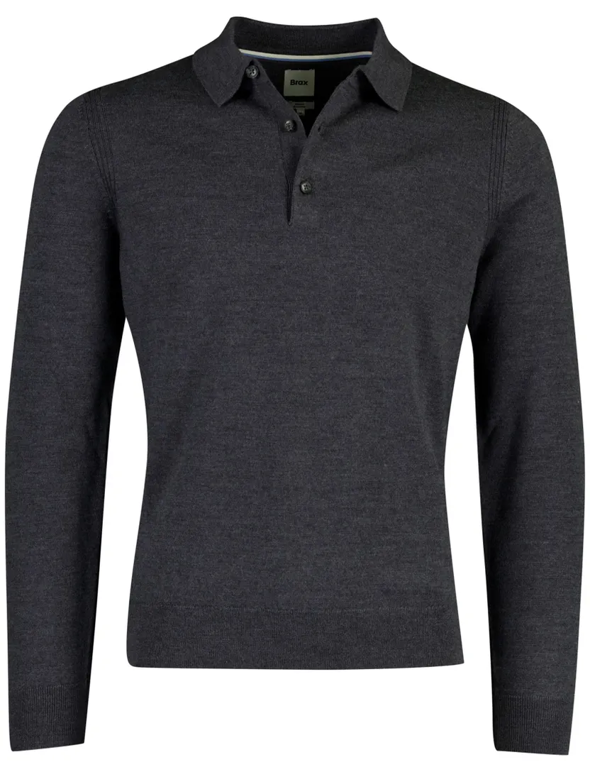 Poloshirt Brax grijs gebreid