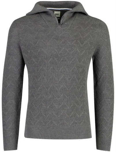 Brax Trui Brax grijs half zip
