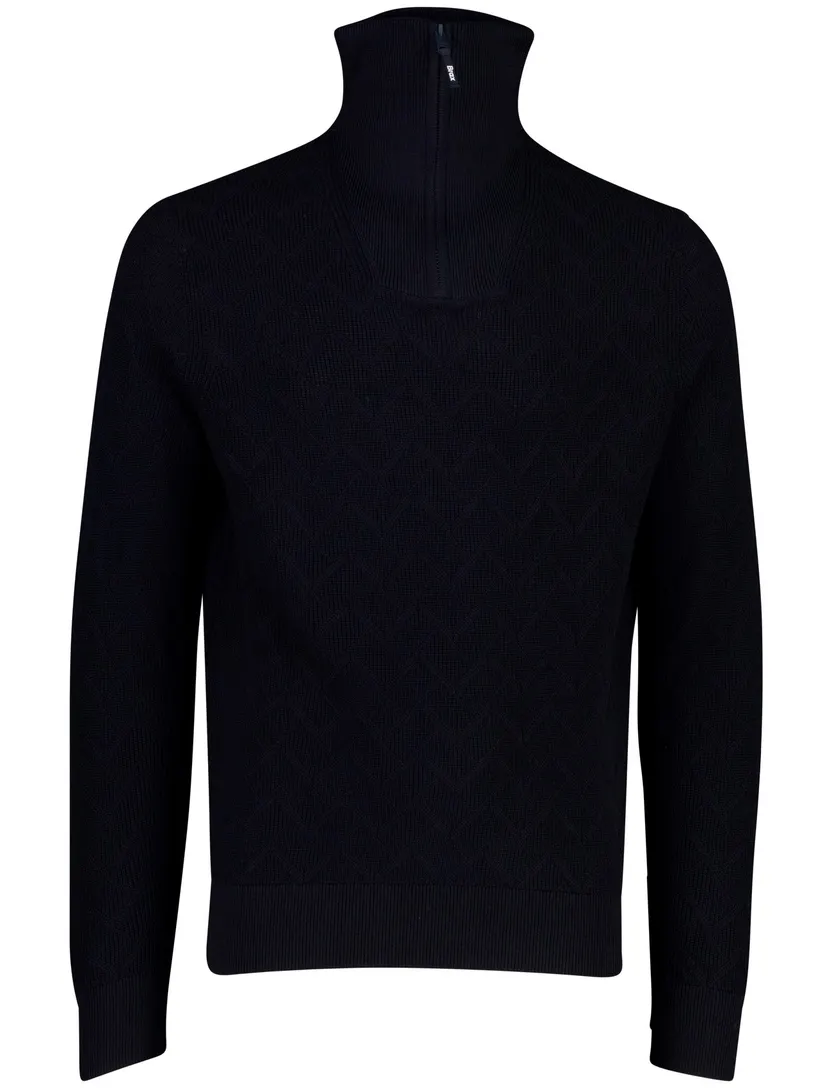 Trui Brax donkerblauw half zip