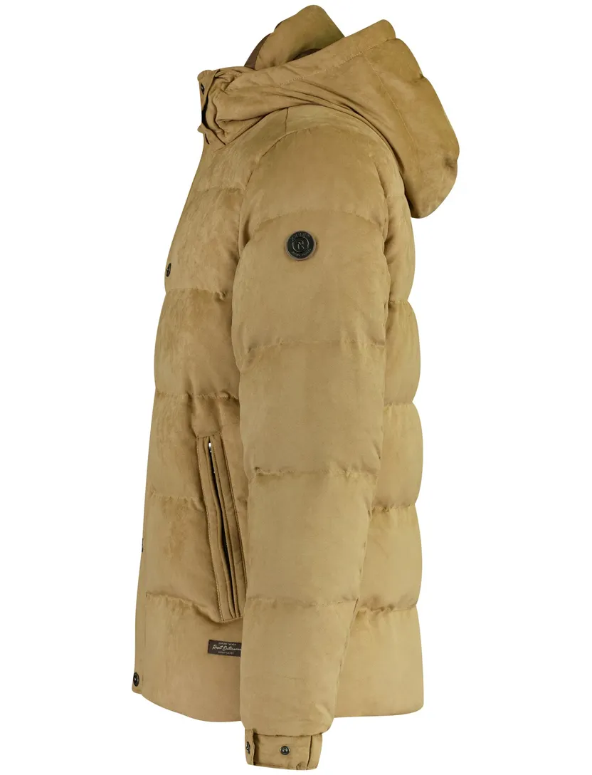 Gewatteerde jas Reset camel polyester