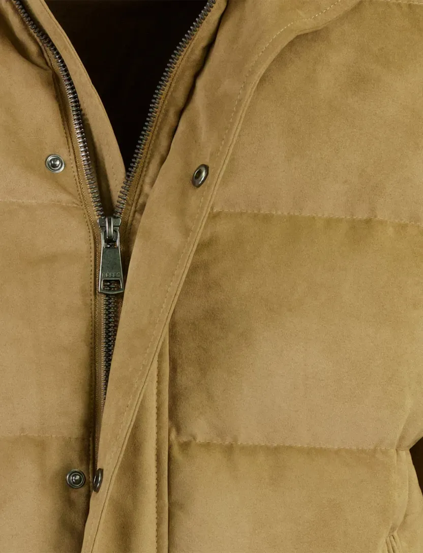 Gewatteerde jas Reset camel polyester
