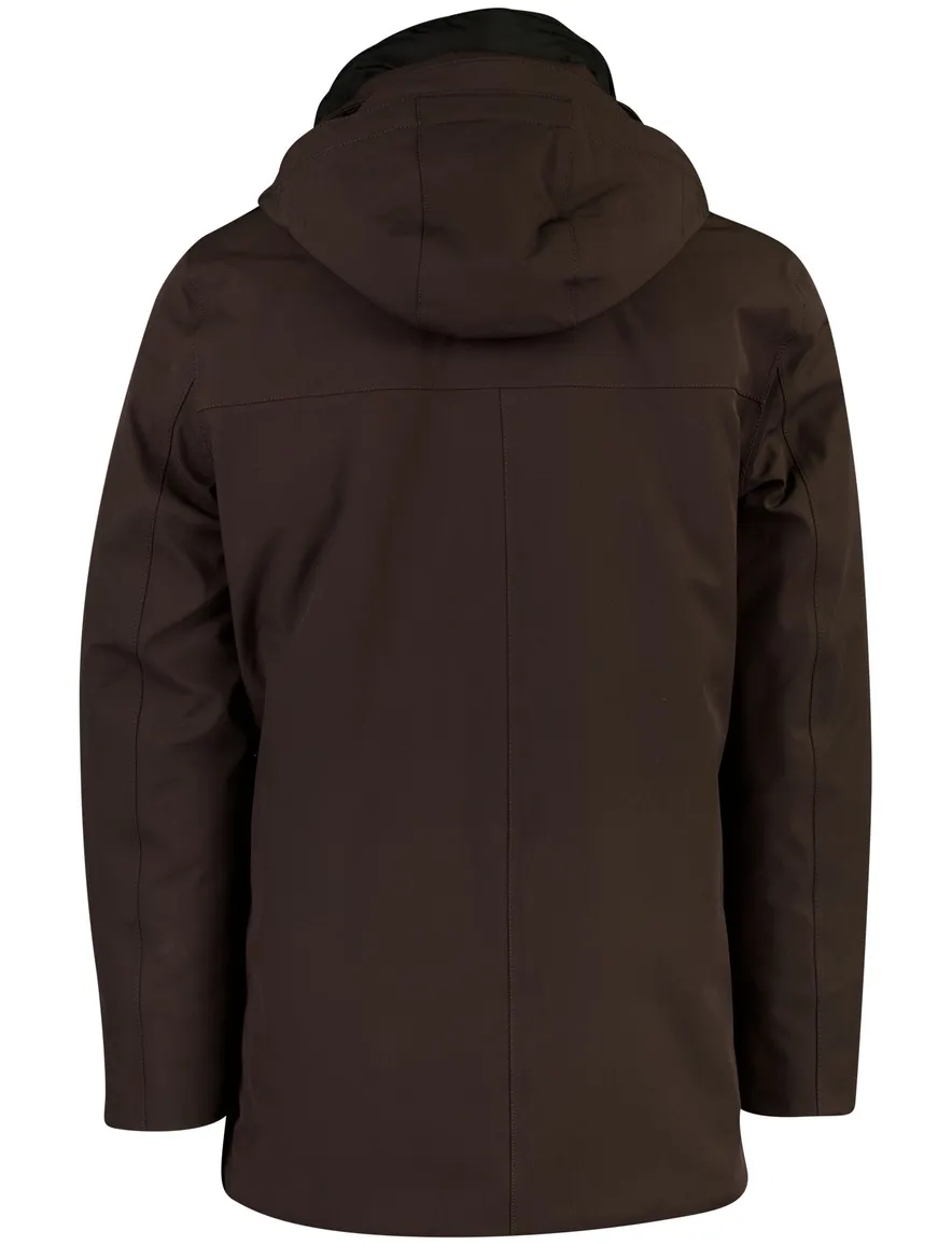 Reset overjas bruin polyester gevoerd