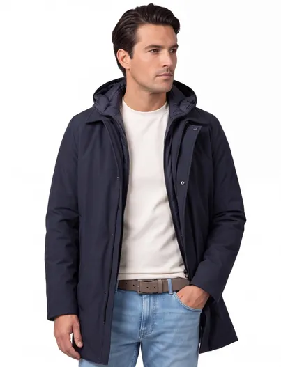 Reset Reset parka jas donkerblauw gevoerd waterafstotend