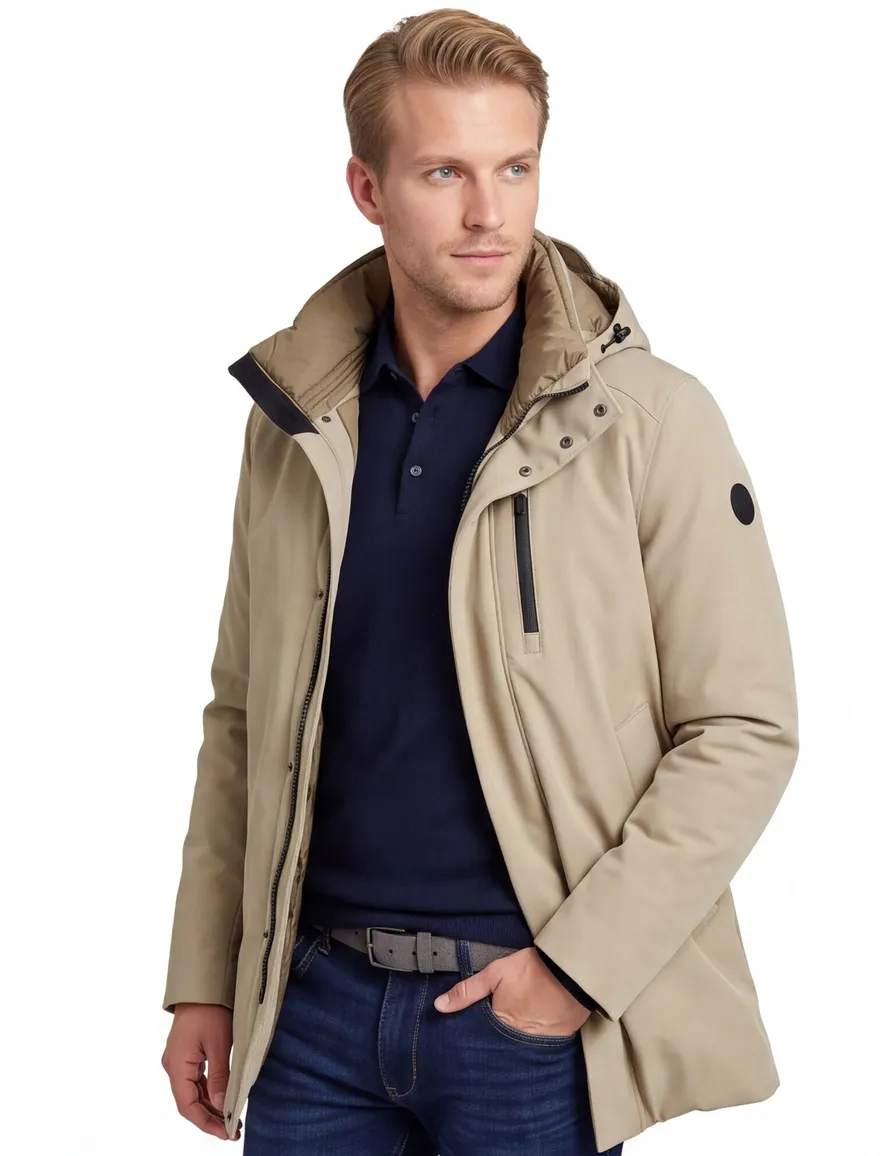 Reset parka jas khaki waterafstotend met borstzak