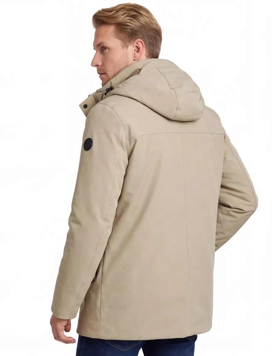 Reset parka jas khaki waterafstotend met borstzak