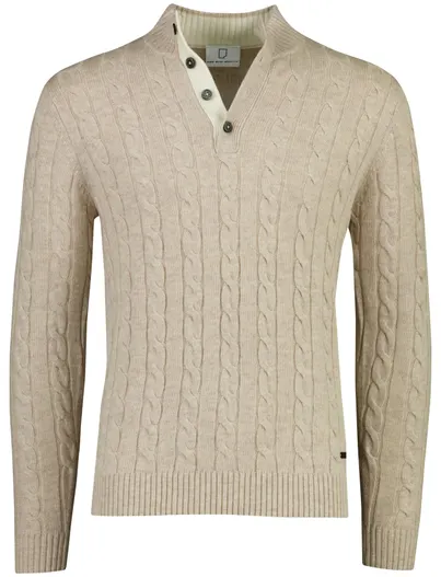 Born With Appetite Born With Appetite trui half zip beige gebreid