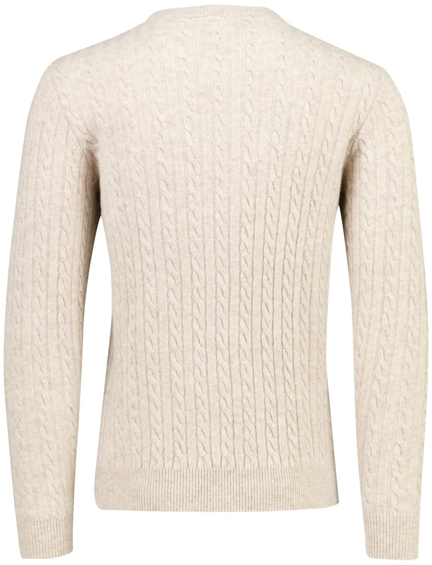 Born With Appetite trui beige ronde hals grof gebreid