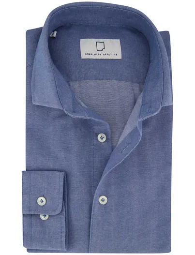 Born With Appetite Born With Appetite overhemd blauw effen