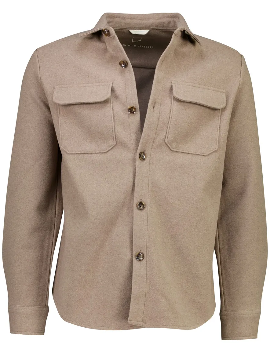 Born With Appetite overshirt beige met borstzak