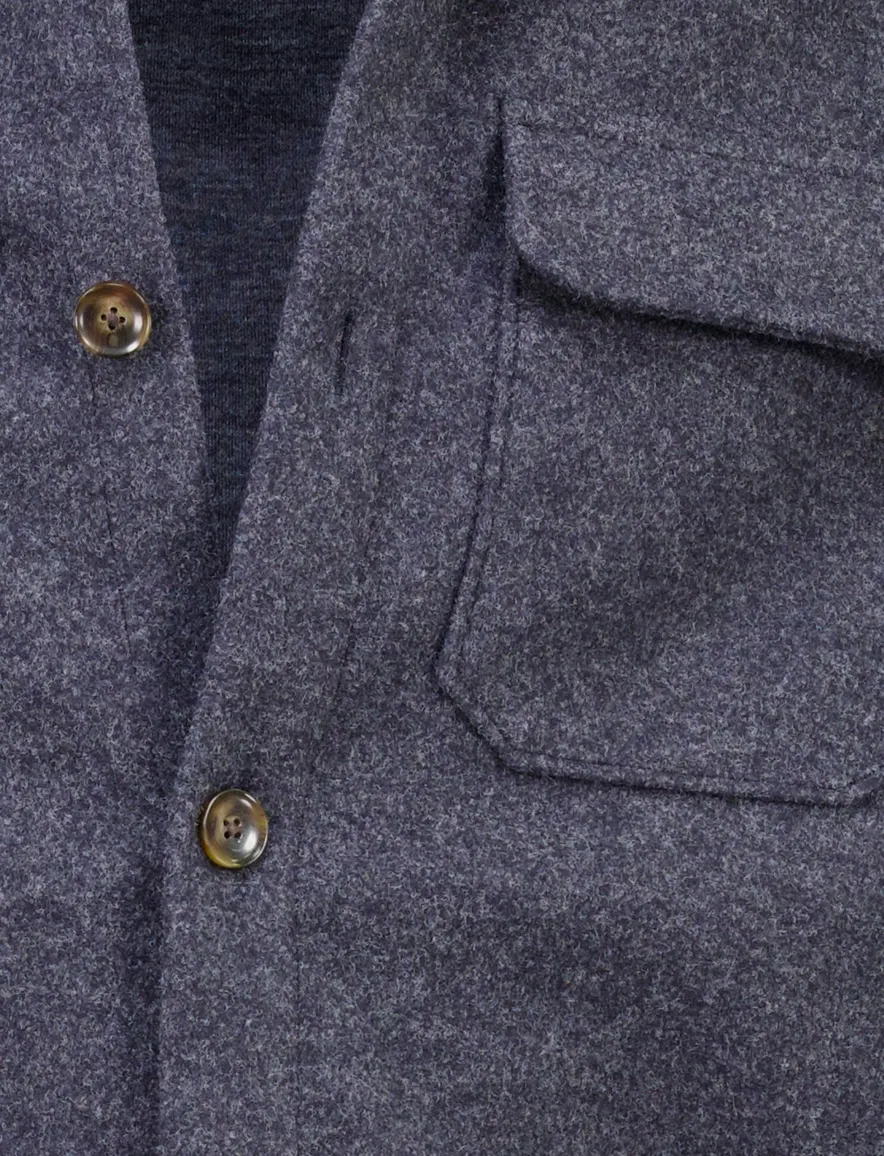 Born With Appetite overshirt donkerblauw met borstzak