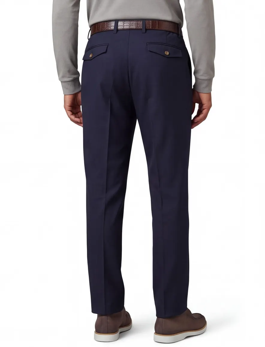 Born With Appetite broek donkerblauw flatfront model