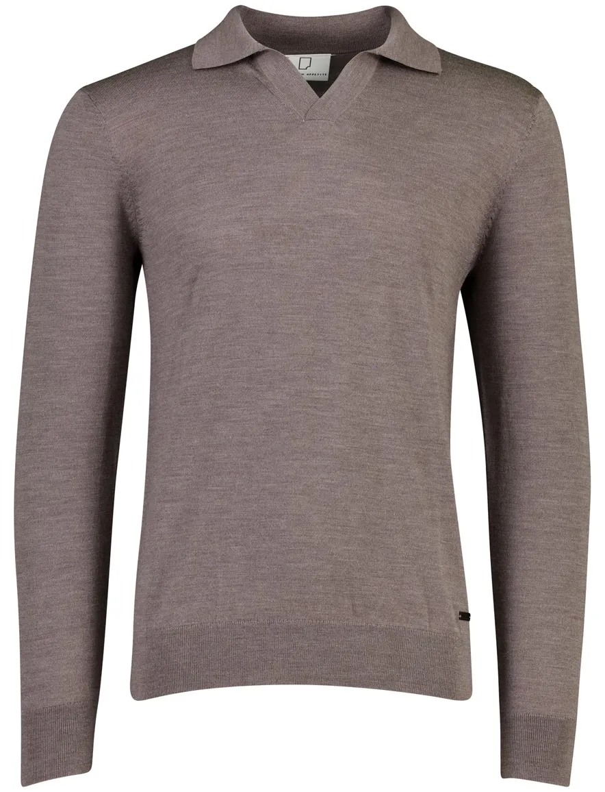 Born With Appetite trui bruin wol polo hals
