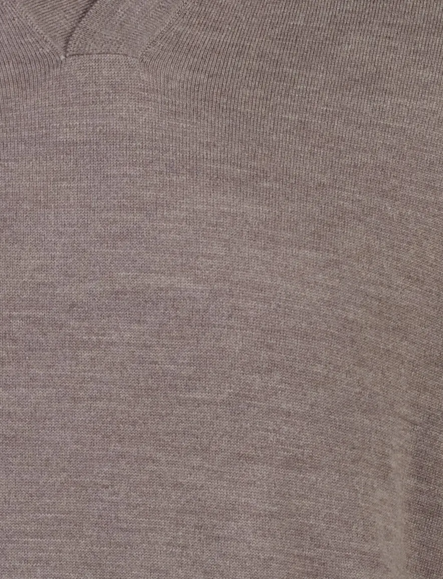 Born With Appetite trui bruin wol polo hals