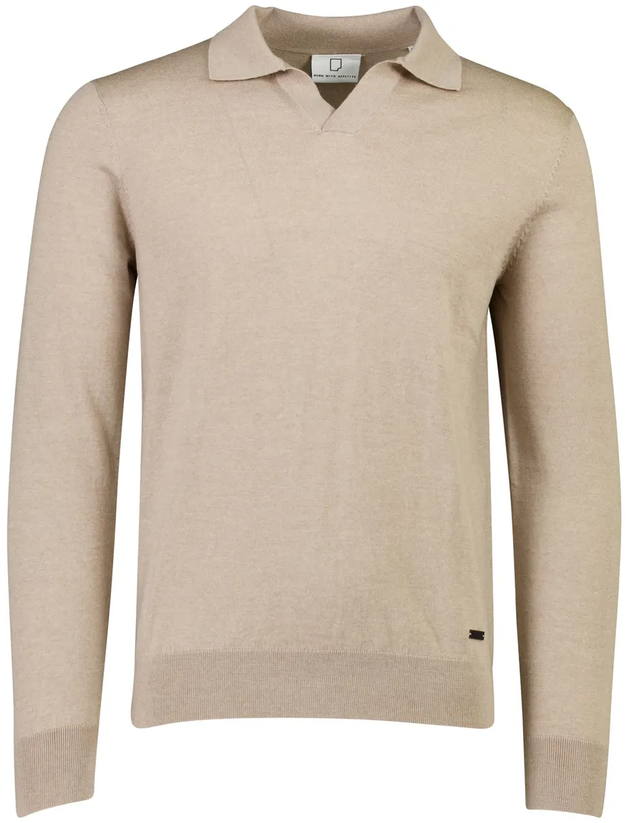 Born With Appetite trui beige gemeleerd gebreid
