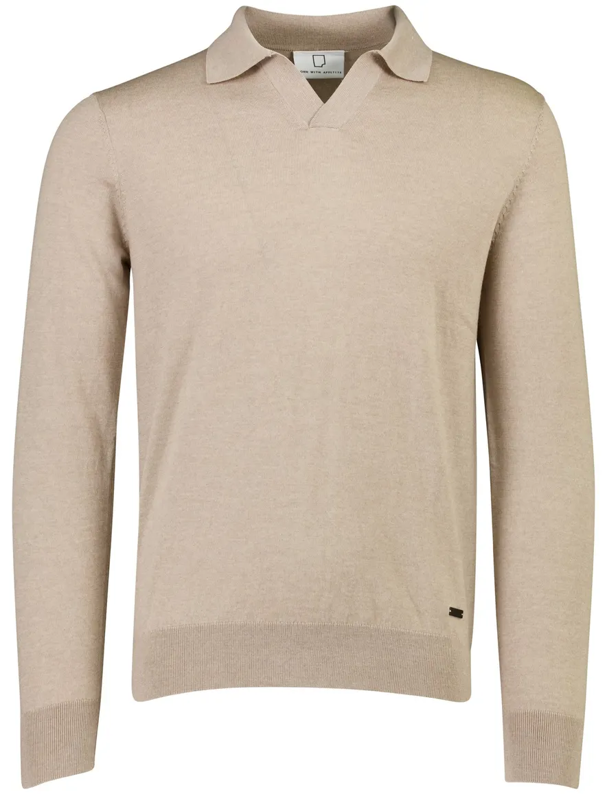 Born With Appetite trui beige gemeleerd gebreid