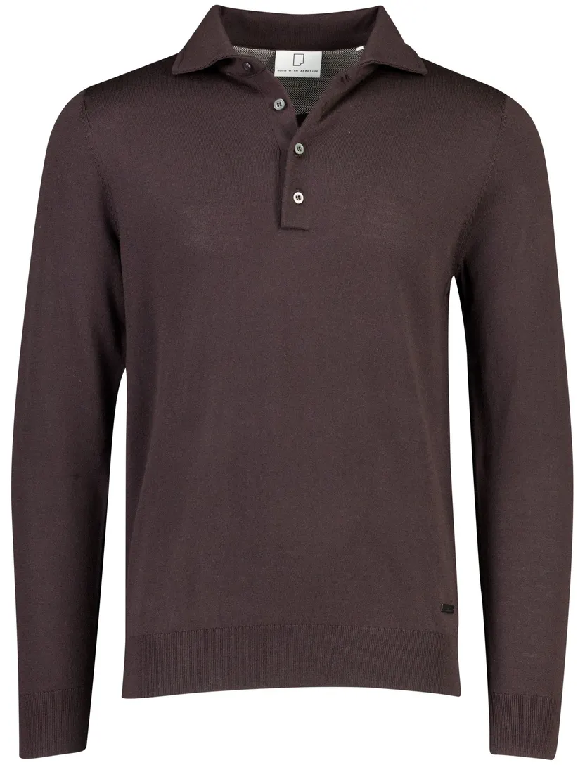 Poloshirt Born With Appetite bruin 4 knoops