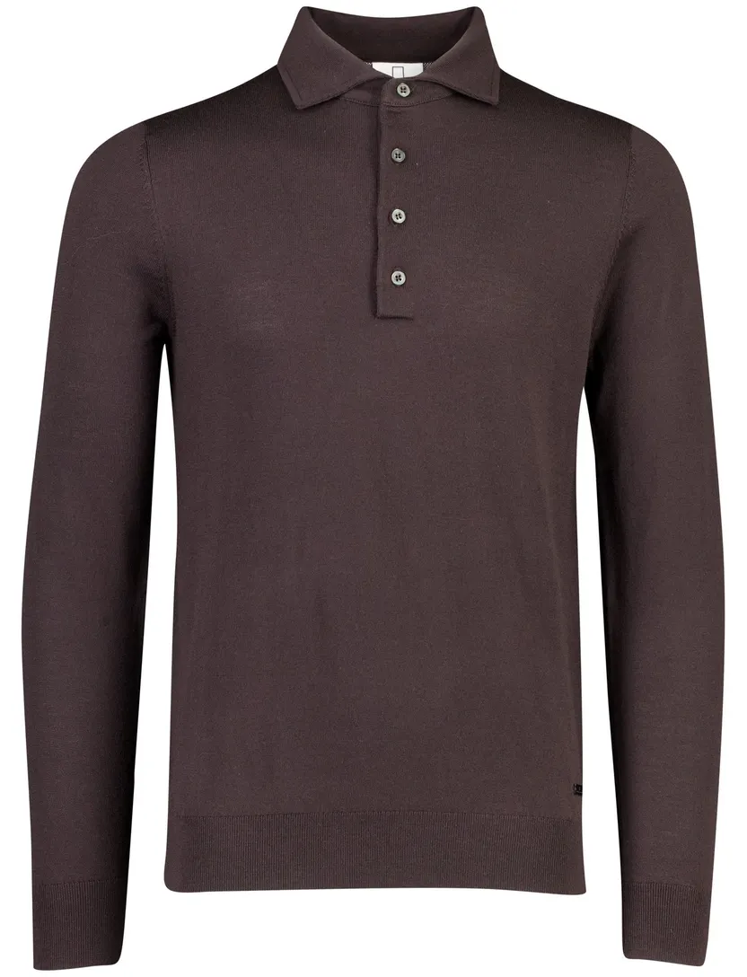 Poloshirt Born With Appetite bruin 4 knoops
