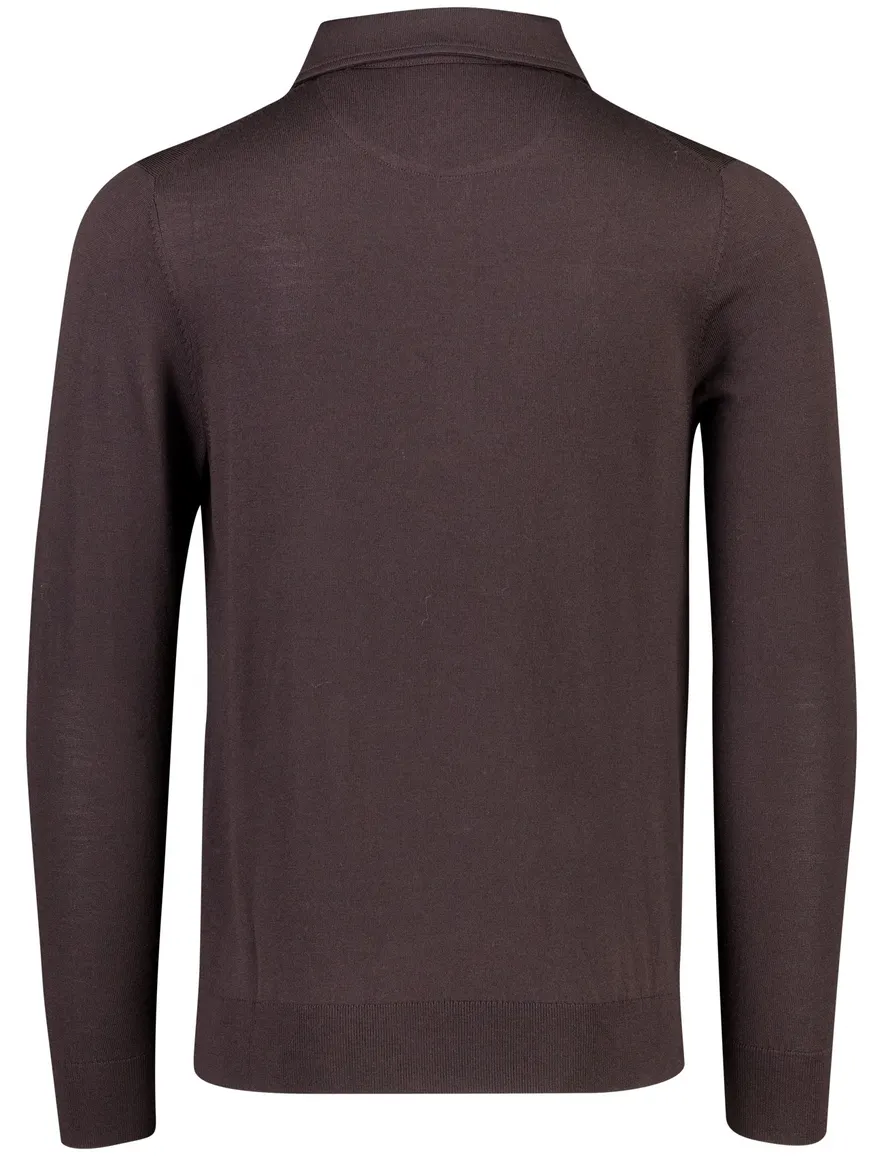 Born With Appetite poloshirt bruin gemeleerd 4 knoops