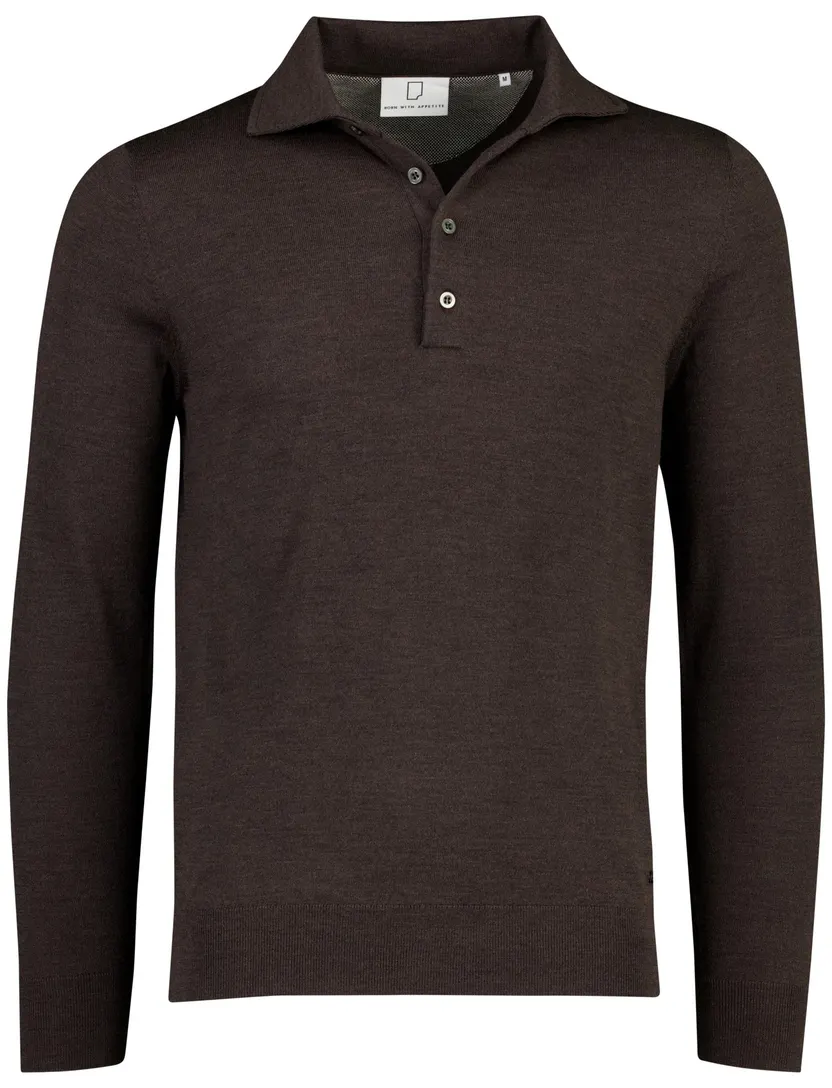 Poloshirt Born With Appetite bruin wol 4 knoops