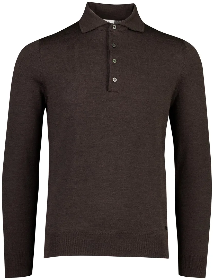 Poloshirt Born With Appetite bruin wol 4 knoops